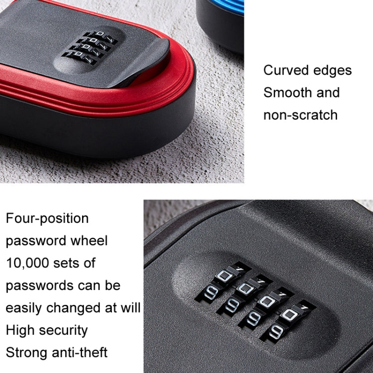 Full Plastic Key Box Password Lock Door Key Storage Password Box, Black, Red, Blue Full Plastic Key Box Password Lock Door Key Storage Password Box, Black, Red, Blue